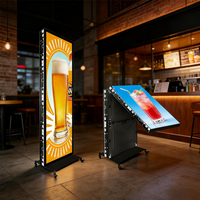 Écran publicitaire numérique autonome sur roulettes avec affichage LED mobile intérieur personnalisé pour les entreprises, les magasins et les centres commerciaux