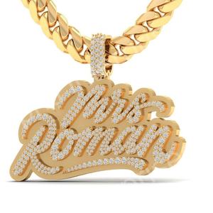 Collar con colgante de letra y número personalizado, estilo hip hop, con incrustaciones de diamantes de moissanita VVS en plata de ley 925, con inicial, nombre o logotipo, para hombre. - Product Image 5