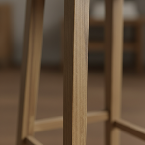 Tabouret de bar moderne en bois de caoutchouc rond - Tabouret haut pour la maison - Product Image 6