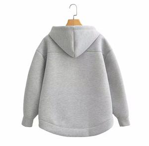 เสื้อฮู้ดซิปแบบโอเวอร์ไซส์ ยูนิเซ็กซ์ สีพื้น สไตล์สตรีทแวร์ลำลอง ทรงหลวม ผ้าฝ้าย 100% เป็นมิตรต่อสิ่งแวดล้อม ผ้าเฟรนช์เทอร์รี่ - Product Image 4