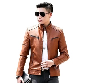 Chaqueta de cuero para motocicleta reversible y ajustada para hombre, nueva colección otoño-invierno, con cuello alto, impermeable, de secado rápido y transpirable. - Product Image 3