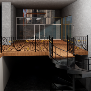 Rampe de balcon en fer forgé, rampe décorative extérieure personnalisée, fer forgé à la main, design moderne, finition durable avec revêtement en poudre - Product Image 2