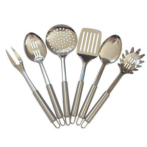 Ensemble d'ustensiles de cuisine en acier inoxydable finition chromée, résistant à la rouille, sans danger pour les aliments, écologique, manuel - Product Image 3