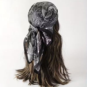 Nuevo Diseño, Pañuelo con Estampado Floral para Mujer, Pañuelo de Seda y Satén para la Cabeza, Pañuelos para Mujer - Product Image 1