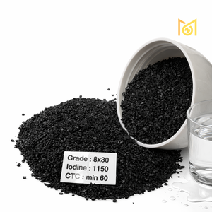 Charbon Actif Granulaire 8X30 Mesh Faible Teneur en Cendres 3% Haute Dureté Coque de Noix de Coco Traitement de l'Eau Élimination des PFAS Exportateur en Vrac Sacs de 25 Kg - Product Image 1