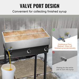 Pentola Evaporatrice per Sciroppo d'Acero in Acciaio Inox da 47 Galloni, Capacità 683 Tazze da 8,8 oz, per Uso Domestico, Esterno e Industriale, 1 Valvola 3 - Product Image 6