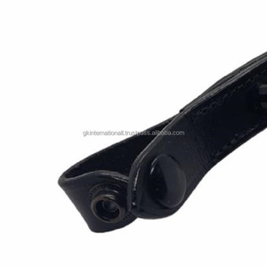 Banda de alta calidad para las cejas, banda de cuero con cristales y perlas negras, con forma de onda y botón a presión - Product Image 3