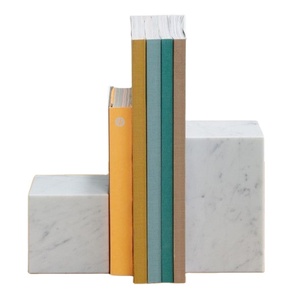 Sujetalibros de mármol blanco en oferta, modernos, en forma de cubo, de piedra, de lujo, decorativos, pesados, minimalistas, para estanterías. - Product Image 1