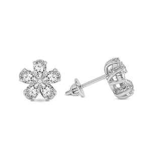 Hermosos pendientes de oro macizo de 10k/12k/14k/18k con diseño de flor de margarita y diamantes de laboratorio de calidad VS1 VVS1 para mujer. - Product Image 2