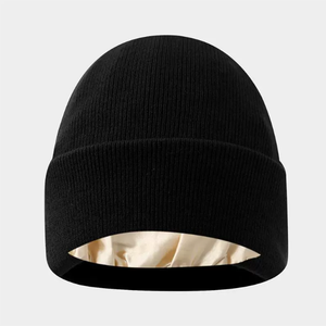 Gorro de Punto para Otoño e Invierno, Gorro Protector de Doble Cara para Peinado, Gorro de Punto Cálido y Suave, Nuevos Estilos, Gorro para el Frío - Product Image 1