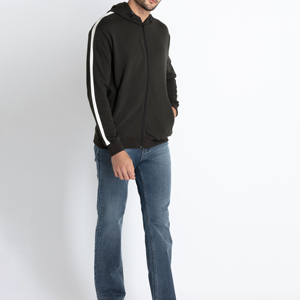 Sudadera con capucha y cremallera completa personalizada 100% algodón para hombre, corte regular, forro polar grueso, invierno, logotipo personalizado, cremallera completa, ecológica - Product Image 6