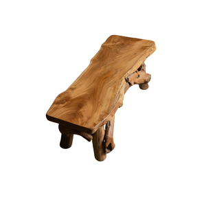 Banco de Raíz de Teca Rústico ARTERRA para Exteriores, Ideal para Salas de Estar de Hoteles, Hecho a Mano, Duradero, Combinando Arte y Comodidad - Product Image 1
