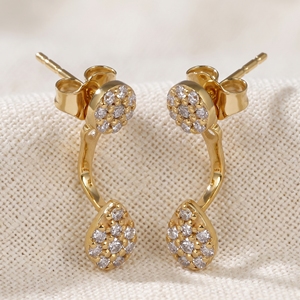 Pendientes de Oro Amarillo Sólido de 9K con Diamantes Cultivados en Laboratorio, Certificados por IGI, Estilo Étnico, Forma de Lágrima, para Mujer, Joyería Fina - Product Image 2