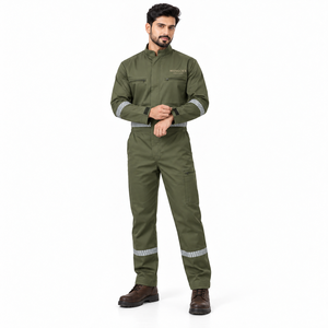 Overol de Seguridad Reflectante Mangoes Fashion, Color Verde Oliva, Corte Holgado, Ropa de Trabajo Industrial, Resistente al Agua y al Calor (Nivel 800C) - Product Image 1