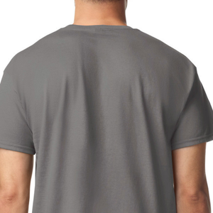 เสื้อยืดผู้ใหญ่ผ้าฝ้ายสีชาร์โคลสำหรับผู้ชาย เสื้อยืดคอกลมแขนสั้นเนื้อนุ่มระบายอากาศได้ดี เสื้อเชิ้ตลำลองใส่สบายสำหรับสวมใส่ทุกวัน - Product Image 4