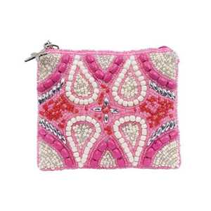 Monedero de cuentas de vidrio hecho a mano con diseño de dedo número uno, bolsa para aficionados al deporte, mini estuche con cremallera para dinero y tarjetas, accesorio para mujer - Product Image 3