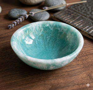 Bol artisanal poli en résine écologique pour fruits et salades – Idéal pour les fêtes, mélange et service - Product Image 1