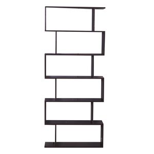 Modern S-Shaped Z Shelf <b>Bookcase</b> 6- Shelf Multifunctional <b>Wooden</b> Storage Display Stand for Living Room & Hotel Application - Product Image 6
