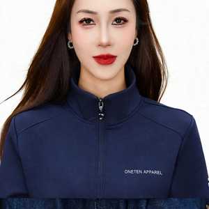 เสื้อสเวตเชิ้ตโอเวอร์ไซส์ คอตั้ง ซิปยาว สีกรมท่า ยี่ห้อ Oneten Apparel น้ำหนัก 350 กรัม รุ่นครอป สำหรับฤดูหนาว - Product Image 5