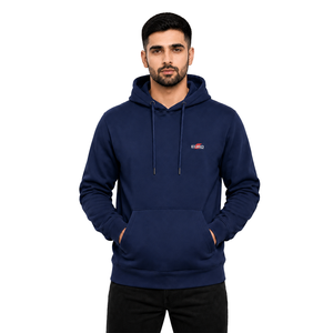 Sweat-shirt à capuche bleu marine pour homme, coupe classique, logo brodé, sweat-shirt en polaire décontracté, imperméable, polyester, hiver - Product Image 1