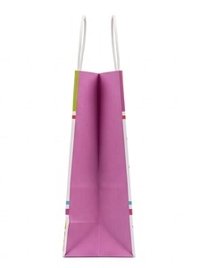 White Kraft Paper Birthday <b>Bag</b> with Twist Handle Offset Printed Laminated Custom Logo - Product Image 4