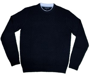 Suéter de Lana y Cachemira para Hombre, Tejido Jacquard, Manga Larga, Cuello Redondo, Logotipo Frontal - Product Image 2