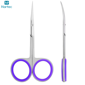Rust-Resistant Stainless Steel Precision Beauty Tool Cuticle <b>Nail</b> <b>Scissors</b> With Stylish Purple Finger Rings <b>For</b> Comfortable Use - Product Image 2