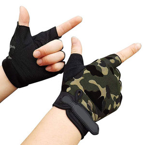 Half Finger Cycling <b>Gloves</b> Camouflage <b>Black</b> <b>Mesh</b> Breathable Unisex Summer Riding <b>Gloves</b> - Product Image 1