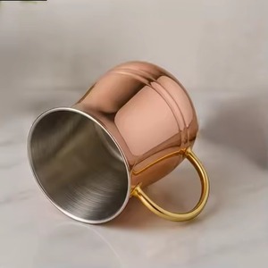 Copper Mug with Hammered Finish and Handle Vintage Style Drinkware for <b>Beer</b> Wine and Beverages - Product Image 4