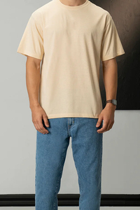 T-shirts formels pour hommes à col montant et épaules tombantes, 100 % polyester, infroissables, respirants, fabrication OEM sur mesure - Product Image 3