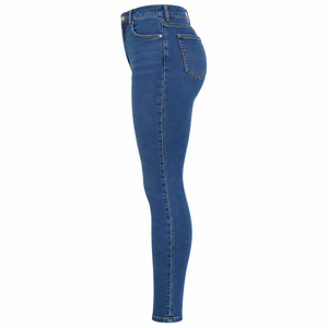 Jeans de mujer de tiro alto, corte acampanado y lavado oscuro - Product Image 3