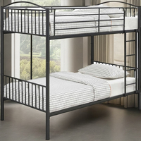 Lit superposé moderne en métal noir - Durable et élégant pour une utilisation en chambre d'appartement