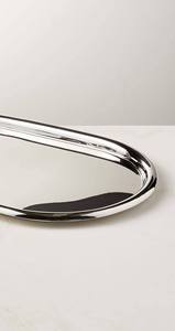 Wholesale Luxury Oval <b>Silver</b> Metal Serving Tray Bulk Hotel Platter with Elegant High Polished <b>Mirror</b> Finish Modern Home Decor - Product Image 4