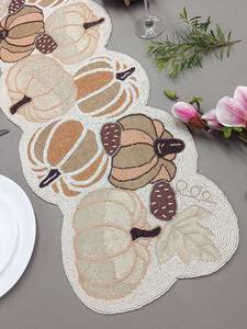 Handmade Fabric <b>Table</b> Runner Irregular Shape Pumpkin Design Country Style Mats & Pads - Product Image 5