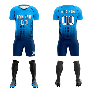 Conjunto de Camiseta de Fútbol Personalizada para Hombre, Manga Corta, Degradado Rosa y Azul, Cuello en V, Absorbe la Humedad, Ajuste Atlético, Uniforme - Product Image 6