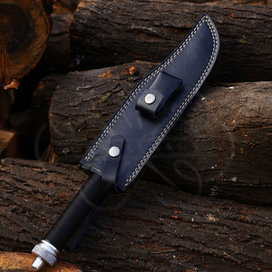 Cuchillo de Caza Rambo, Acero con Alto Contenido de Carbono, Hoja Serrada con Punta Caída, Mango de Goma, Cuchillo de Supervivencia para Exteriores de Grado Industrial - Product Image 3