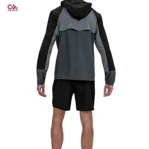 Ensemble de veste coupe-vent et short en deux pièces pour homme, style hiver décontracté, coupe-vent imperméable, couleurs personnalisées, impression numérique - Product Image 2