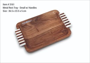 Plateau de service en bois d'acacia style farmhouse, écologique, pour tables de salle à manger - Product Image 5