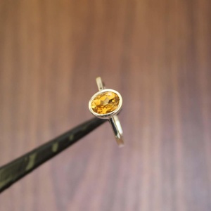 Bezel <b>Set</b> Yellow Citrine <b>Ring</b> S925 Sterling Silver 14K <b>Gold</b> Plated Handmade Gemstone <b>Ring</b> Elegant Jewelry - Product Image 5