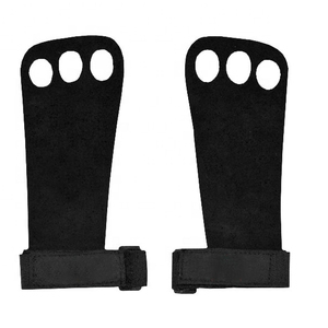 Gymnastic Grips 3 Hole Suede Leather Palm Support <b>Bar</b> Exercises Workout Protector Personalized Manufacturer - Product Image 5