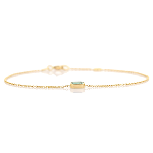 Nueva Pulsera de Cadena con Eslabones de Esmeralda Zambiana de Corte Octogonal, Delicada y Moderna, con una Sola Piedra, Precio de Mayoreo, Joyería de Oro Amarillo de 14K - Product Image 5