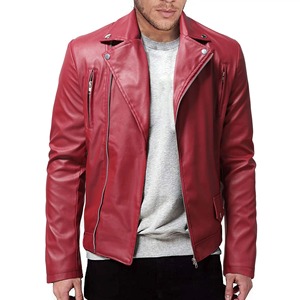 OEM Custom Design Coated Spring Solid Color Casual Stand Collar Zipper Front Vintage Motorcycle <b>Leather</b> <b>Jackets</b> for <b>Men</b> - Product Image 1