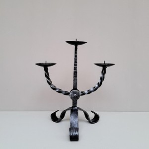 เชิงเทียนเหล็กดัดสีดำสาม Lite เชิงเทียนเหล็กดัดที่วางเทียนเหล็กดัดสีดำ - Product Image 1