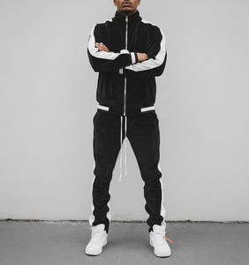 Conjunto Deportivo de 2 Piezas para Hombre, OEM, Negro, de Algodón y Felpa, Estampado, Transpirable, Anti-UV, con Cordón Ajustable, Venta al Por Mayor - Product Image 4