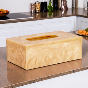 Epoxy Resin Tissue Holder Box Hot Sale <b>Rectangle</b> Holder Facial Box Paper For Dinner & <b>Coffee</b> <b>Table</b> Tissue Holder - Product Image 4