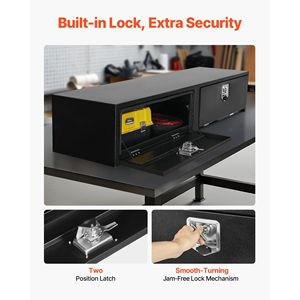 Cassetta Portautensili per Camion Topsider 72 X 13 X 16 Pollici in Acciaio al Carbonio Nero Resistente con Doppia Porta a Ribalta e Chiusura di Sicurezza - Product Image 5