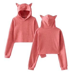 Custom Women Cropped Hoodie High Quality Unisex Vintage Ladies Hoodie Oversized Cropped Pullover for Women Terry Fabric - Product Image 5