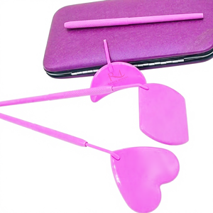 Custom 3 Different Shape Dark pink Eyelash Extension Mirror <b>Professional</b> Lash Inspection Mirror And Mirror And Magnetic <b>Case</b> - Product Image 5