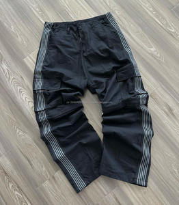 Pantalones de chándal acampanados apilados personalizados de alta calidad para hombre con estampado de soplo, ropa informal ligera de algodón pesado - Product Image 2