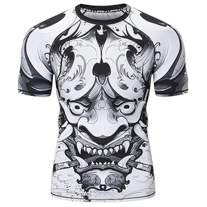 <b>Men</b> Rash Guard T <b>Shirt</b> <b>Compression</b> Short Sleeve Swim <b>Shirt</b> UV Protection Quick Dry Custom Logo OEM Supplier - Product Image 1